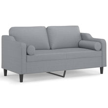 Tweezitsbank Met Sierkussens Stof 140 cm Lichtgrijs
