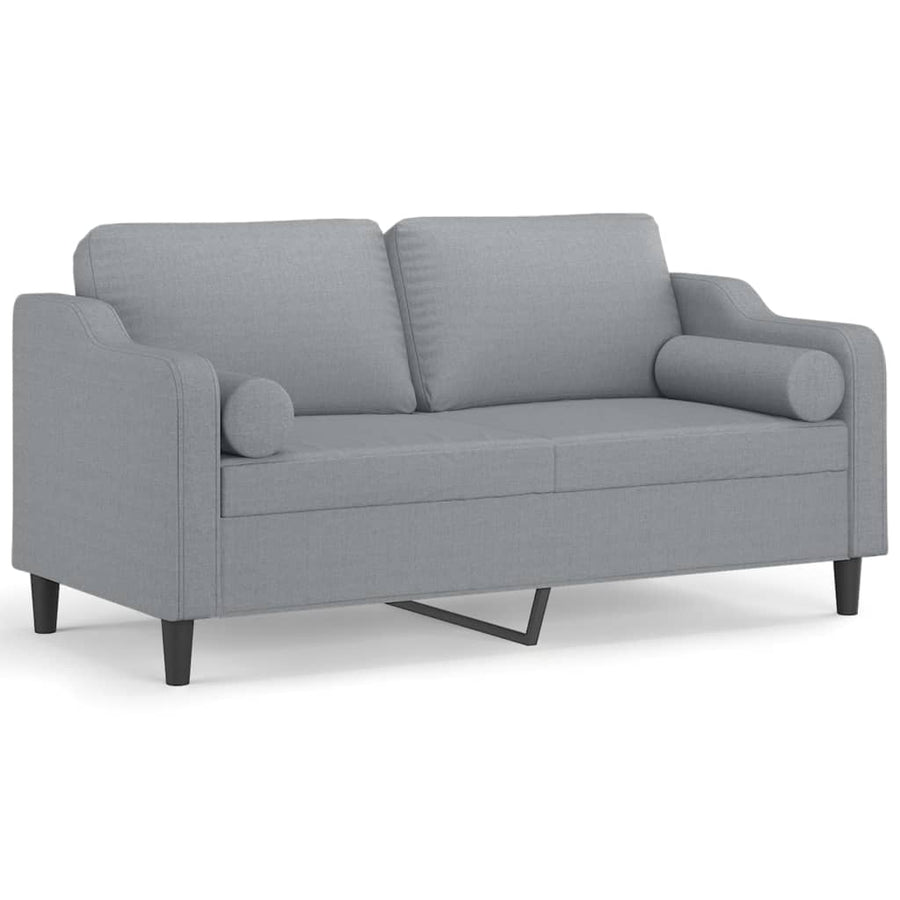 Tweezitsbank Met Sierkussens Stof 140 cm Lichtgrijs