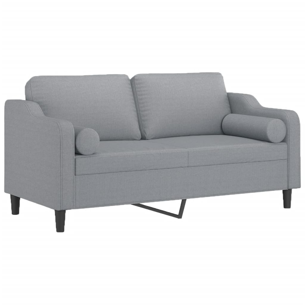 Tweezitsbank Met Sierkussens Stof 140 cm Lichtgrijs