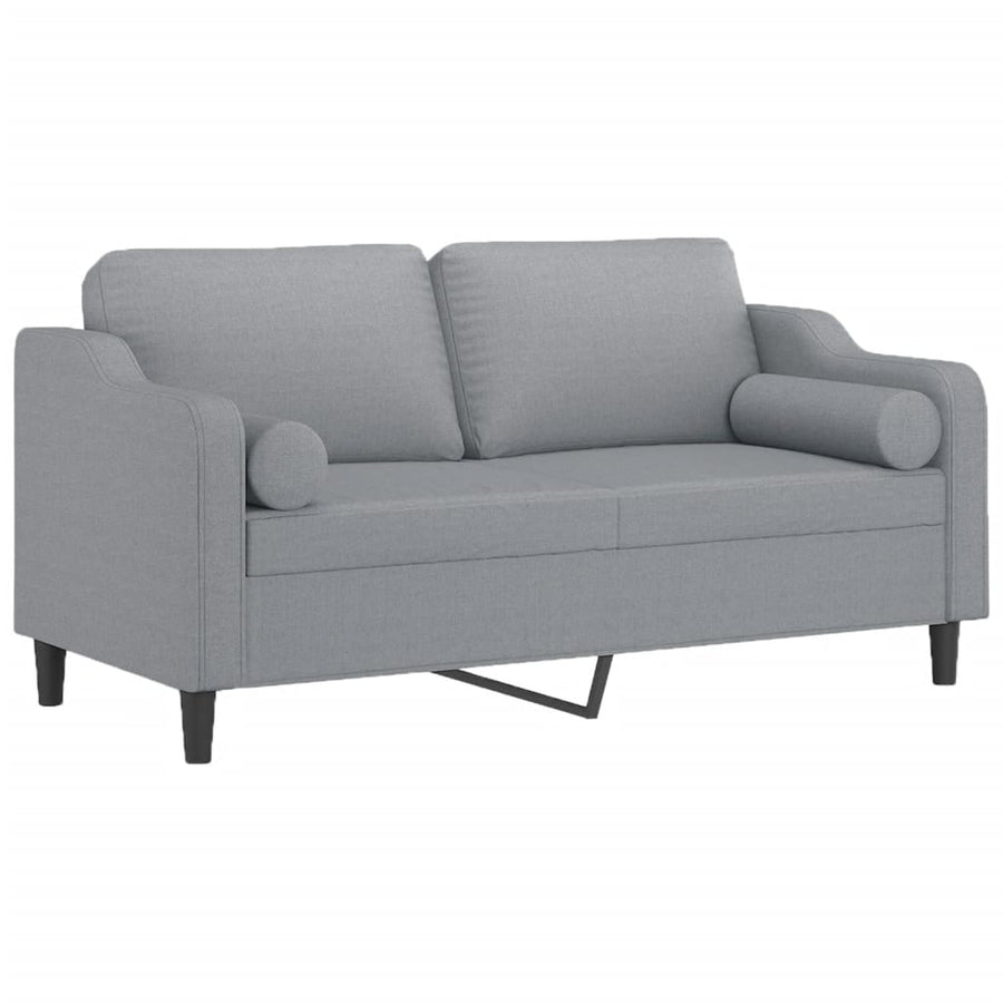 Tweezitsbank Met Sierkussens Stof 140 cm Lichtgrijs