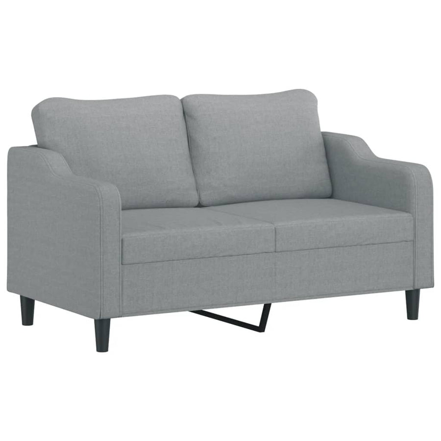 Tweezitsbank Met Sierkussens Stof 140 cm Lichtgrijs