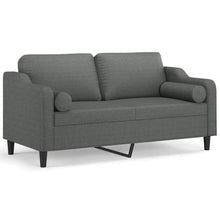 Tweezitsbank Met Sierkussens Stof 140 cm Donkergrijs