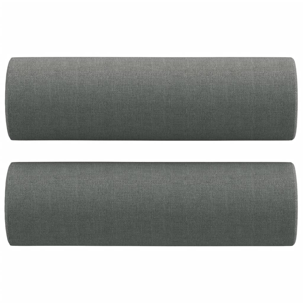 Tweezitsbank Met Sierkussens Stof 140 cm Donkergrijs