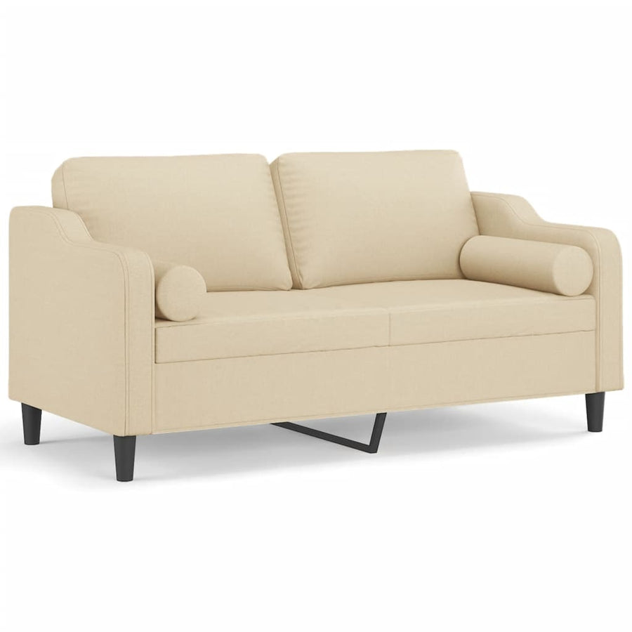 Tweezitsbank Met Sierkussens Stof Kleurig 140 cm Crème