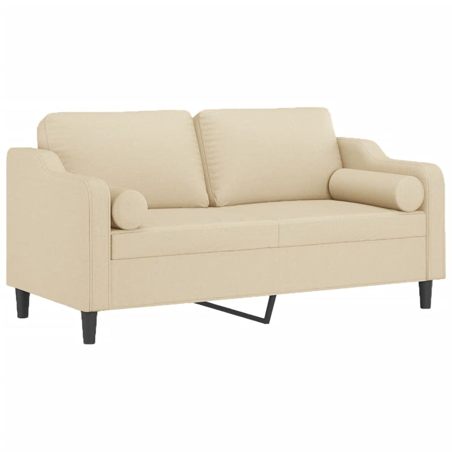 Tweezitsbank Met Sierkussens Stof Kleurig 140 cm Crème