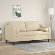 Tweezitsbank 140 cm stof crèmekleurig