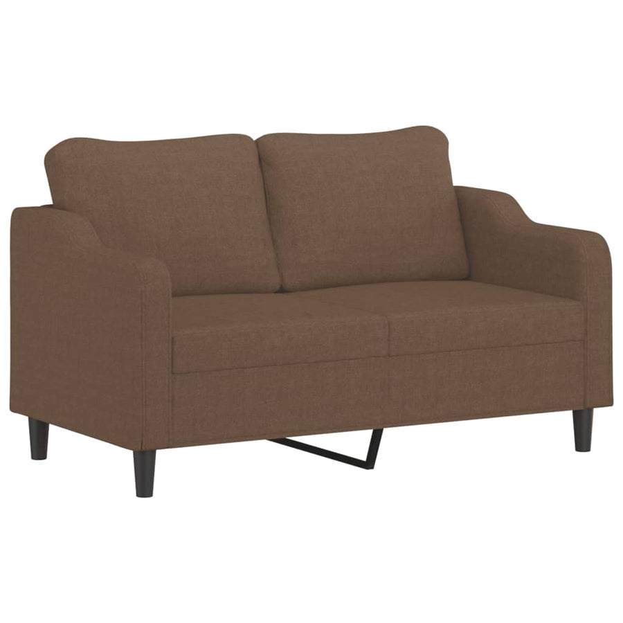 Tweezitsbank Met Sierkussens Stof 140 cm Bruin