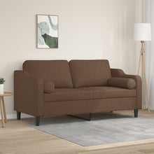 Tweezitsbank Met Sierkussens Stof 140 cm Bruin