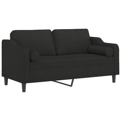 Tweezitsbank Met Sierkussens Stof 140 cm Zwart