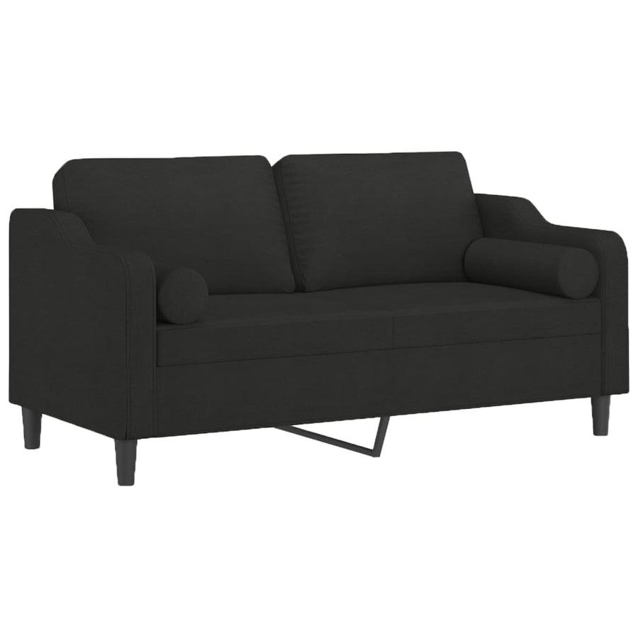 Tweezitsbank Met Sierkussens Stof 140 cm Zwart