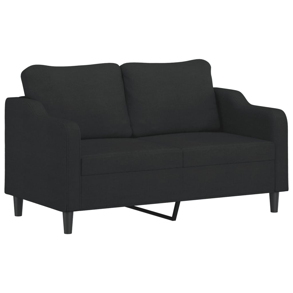 Tweezitsbank Met Sierkussens Stof 140 cm Zwart