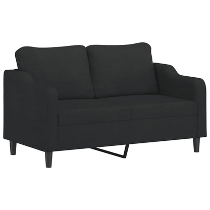 Tweezitsbank Met Sierkussens Stof 140 cm Zwart