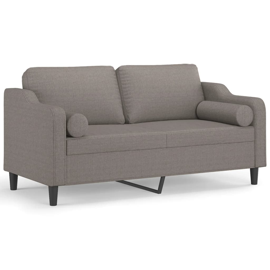 Tweezitsbank Met Sierkussens Stof 140 cm Taupe