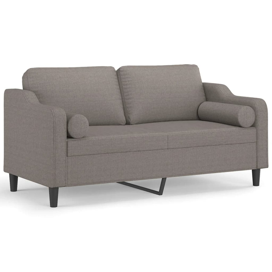 Tweezitsbank Met Sierkussens Stof 140 cm Taupe