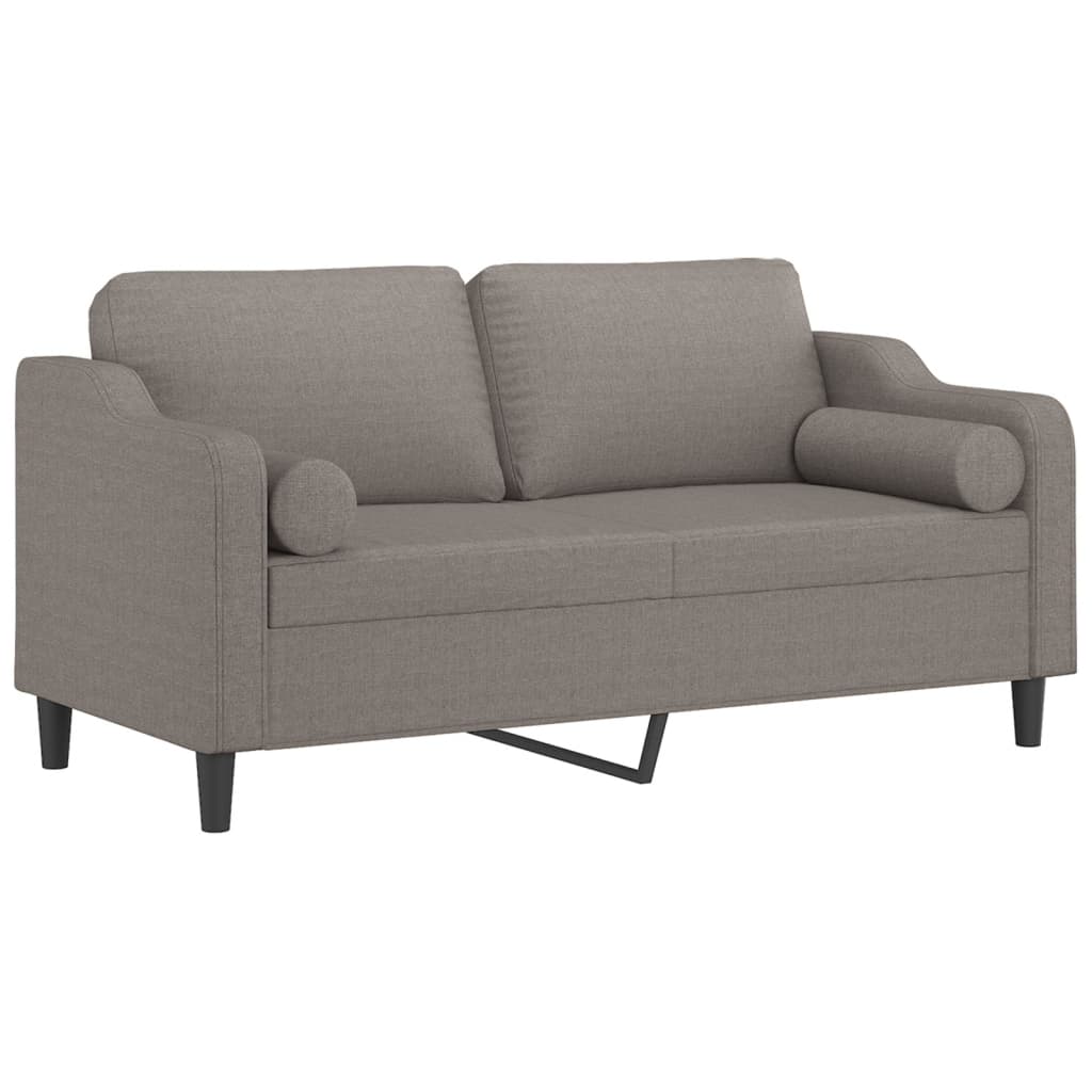 Tweezitsbank Met Sierkussens Stof 140 cm Taupe