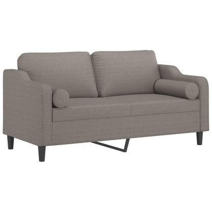 Tweezitsbank Met Sierkussens Stof 140 cm Taupe