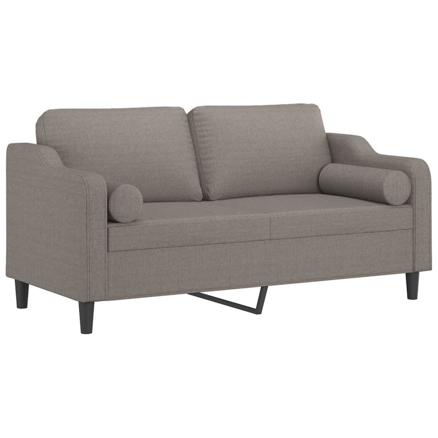 Tweezitsbank Met Sierkussens Stof 140 cm Taupe