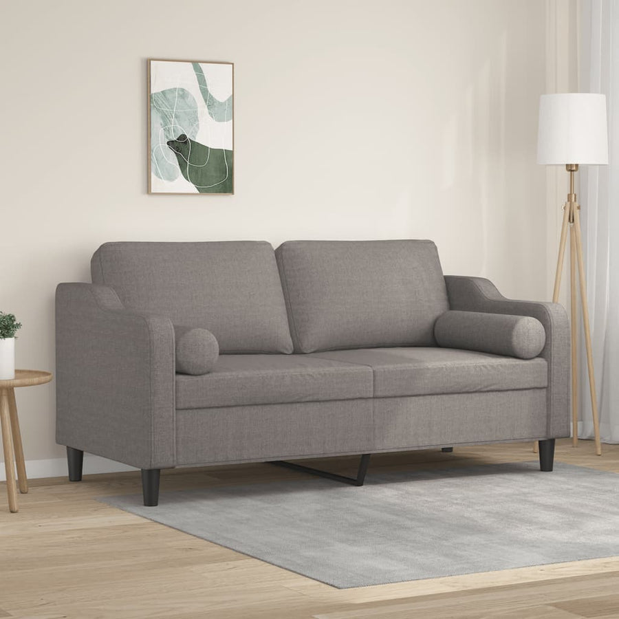 Tweezitsbank Met Sierkussens Stof 140 cm Taupe