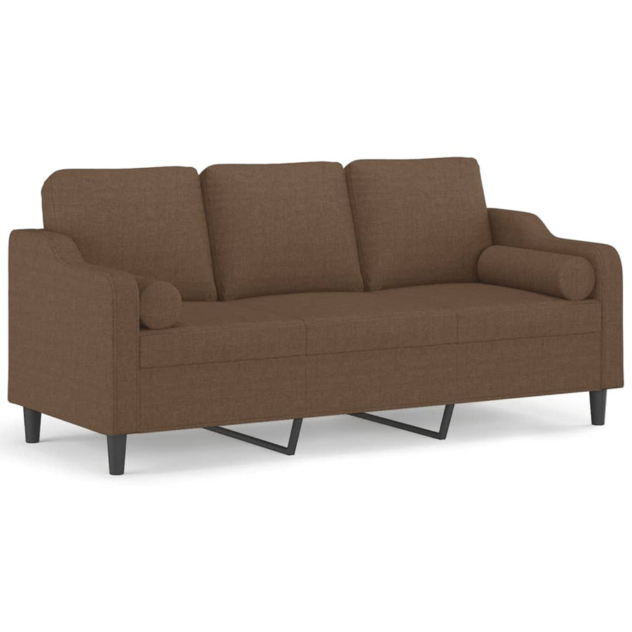 Driezitsbank Met Sierkussens Stof 180 cm Bruin