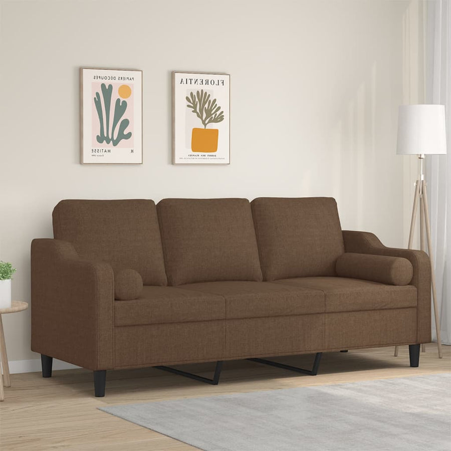 Driezitsbank Met Sierkussens Stof 180 cm Bruin