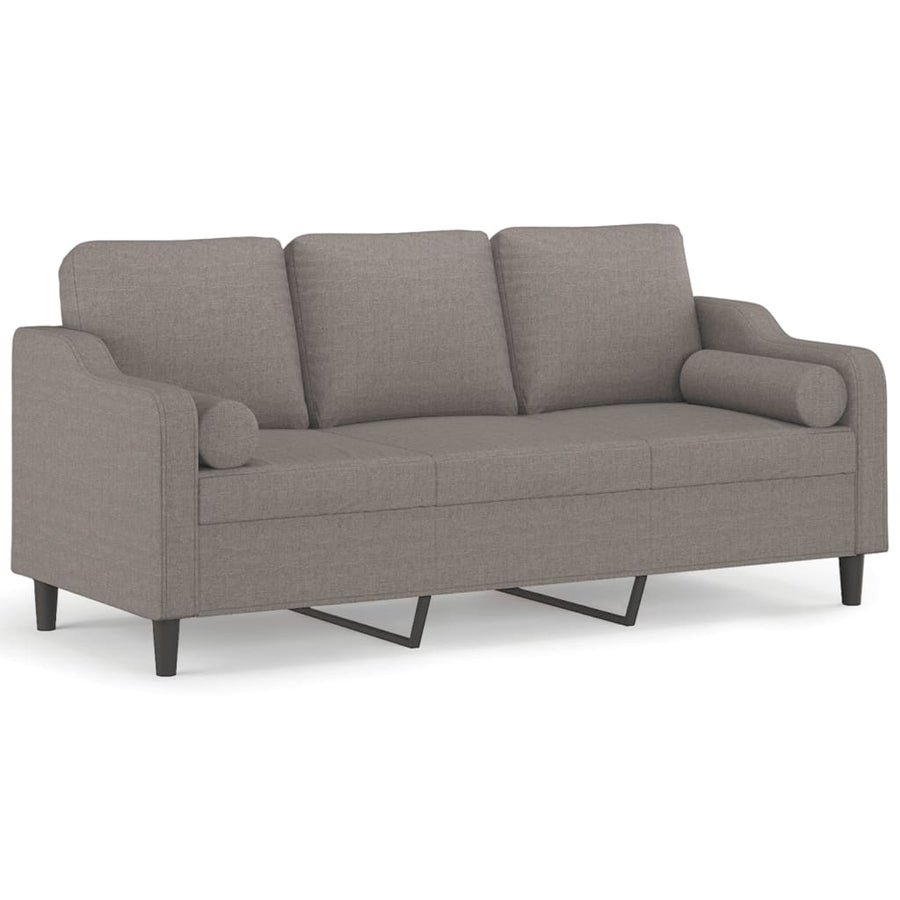 Driezitsbank Met Sierkussens Stof 180 cm Taupe