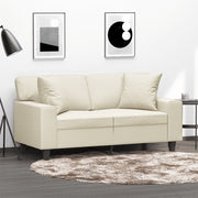 Tweezitsbank 120 cm kunstleer crèmekleurig
