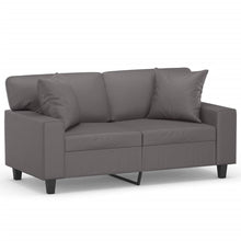 Tweezitsbank Met Sierkussens Kunstleer 120 cm Grijs