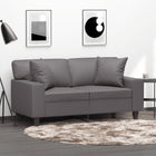 Two-seater sofa with throw pillows 120 cm faux leather grey