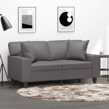 Tweezitsbank Met Sierkussens Kunstleer 120 cm Grijs