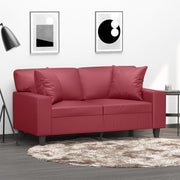 Tweezitsbank 120 cm kunstleer wijnrood