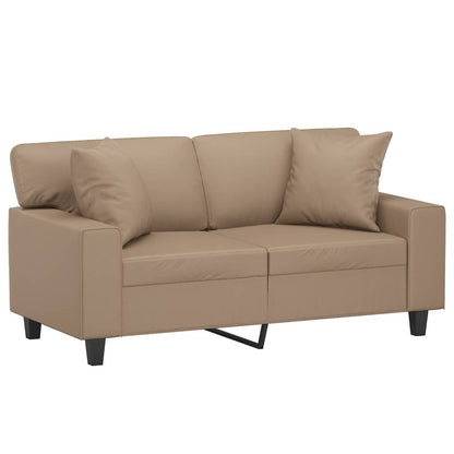 Tweezitsbank met sierkussens 120 cm kunstleer cappuccinokleurig 120 cm Cappuccino