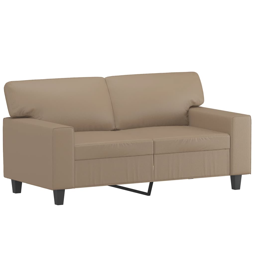 Tweezitsbank met sierkussens 120 cm kunstleer cappuccinokleurig 120 cm Cappuccino