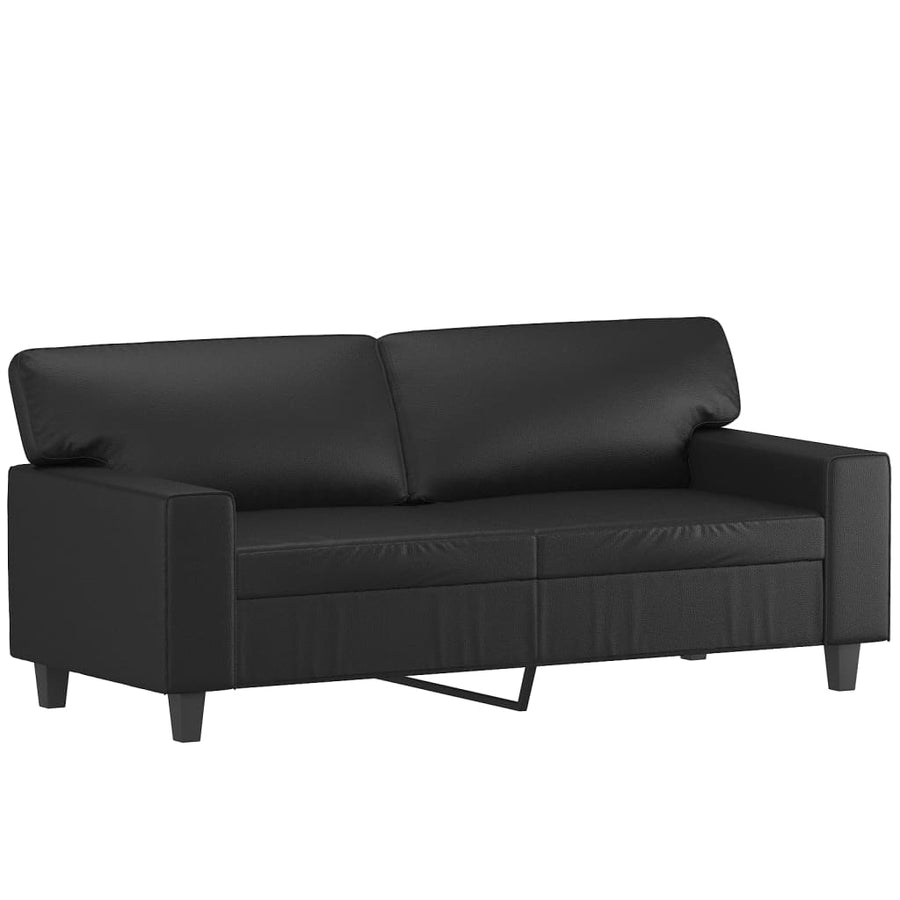 Tweezitsbank Met Sierkussens Kunstleer 140 cm Zwart