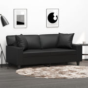 Tweezitsbank 140 cm kunstleer zwart
