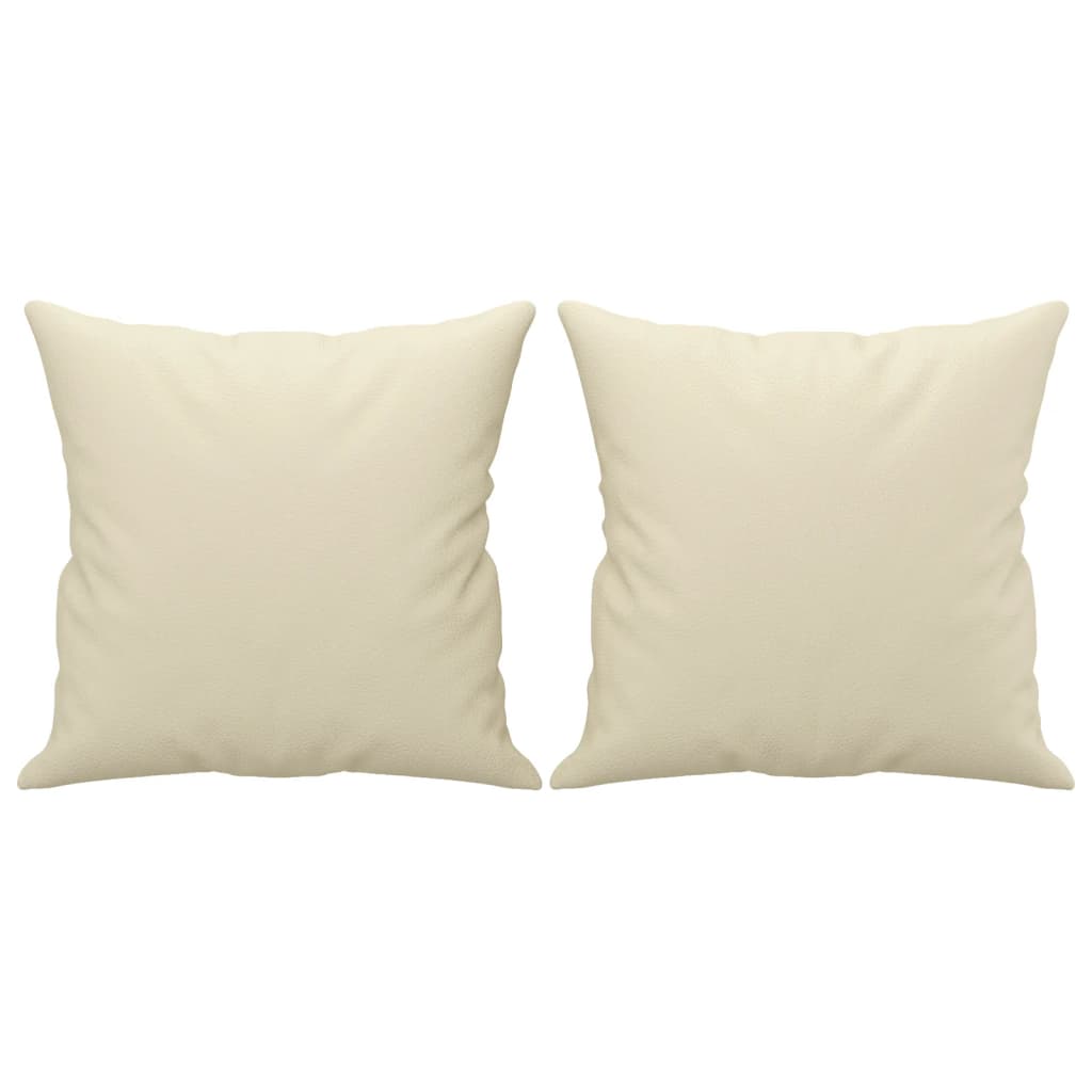 Tweezitsbank Met Sierkussens Kunstleer Kleurig 140 cm Crème