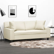 Tweezitsbank 140 cm kunstleer crèmekleurig
