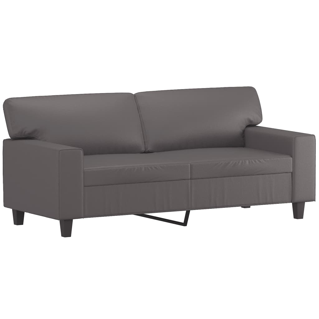 Tweezitsbank Met Sierkussens Kunstleer 140 cm Grijs