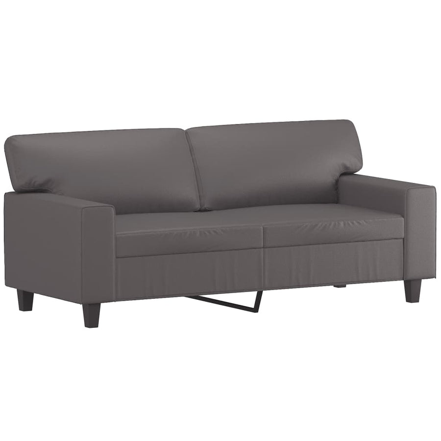Tweezitsbank Met Sierkussens Kunstleer 140 cm Grijs