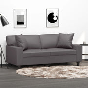 Tweezitsbank 140 cm kunstleer grijs