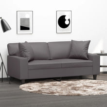 Tweezitsbank Met Sierkussens Kunstleer 140 cm Grijs