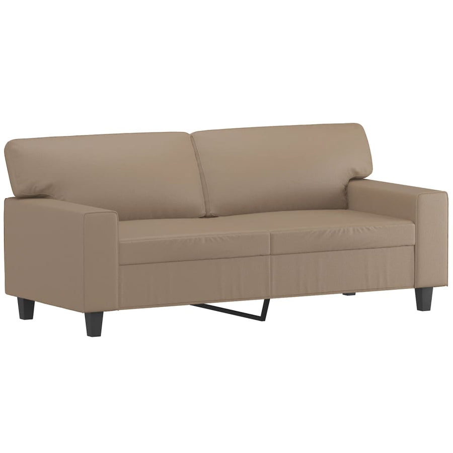 Tweezitsbank Met Sierkussens Kunstleer Kleurig 140 cm Cappuccino