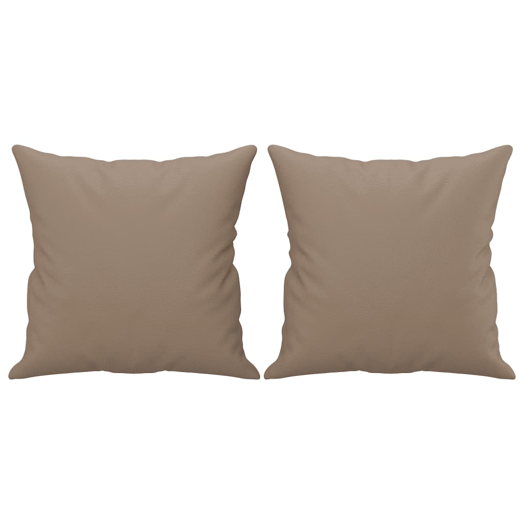 Tweezitsbank Met Sierkussens Kunstleer Kleurig 140 cm Cappuccino