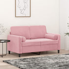 Tweezitsbank 120 cm fluweel roze