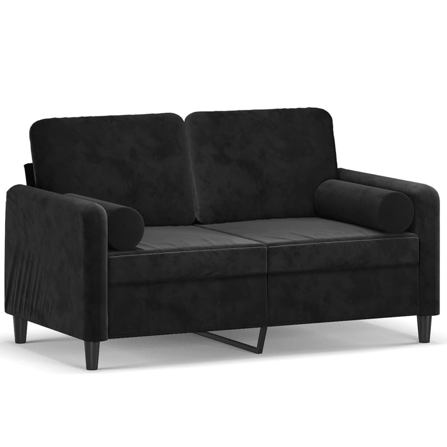Tweezitsbank Met Sierkussens Fluweel 120 cm Zwart