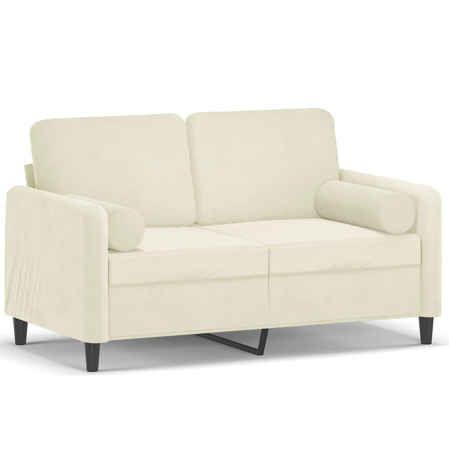 Tweezitsbank Met Sierkussens Fluweel Kleurig 120 cm crème