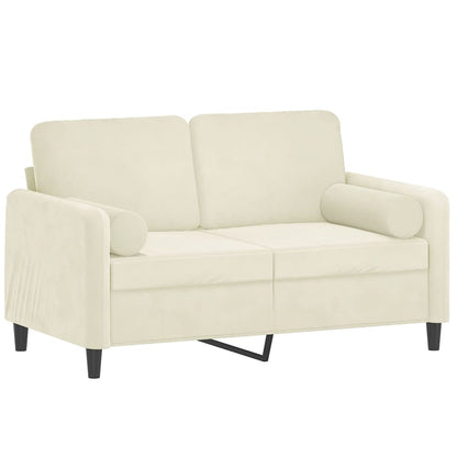 Tweezitsbank Met Sierkussens Fluweel Kleurig 120 cm crème