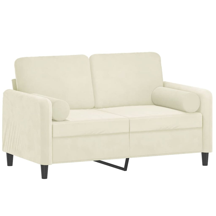 Tweezitsbank Met Sierkussens Fluweel Kleurig 120 cm crème