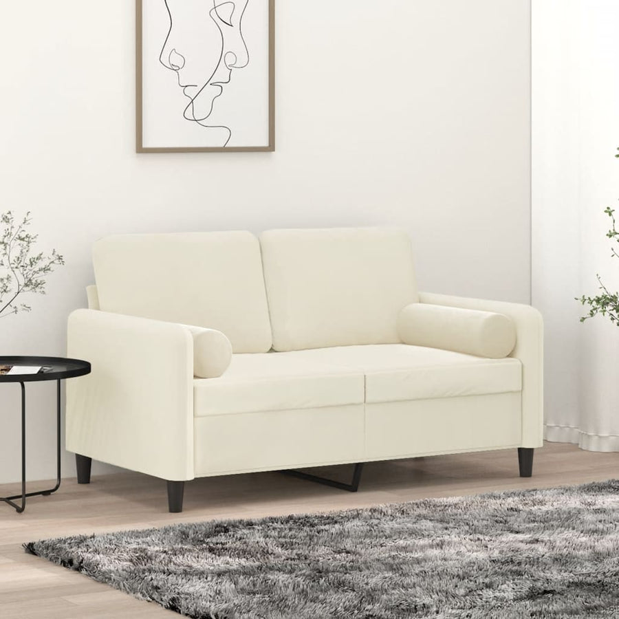 Tweezitsbank Met Sierkussens Fluweel Kleurig 120 cm crème