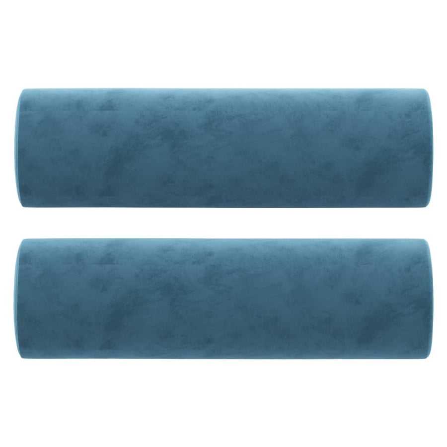 Tweezitsbank Met Sierkussens Fluweel 120 cm Blauw