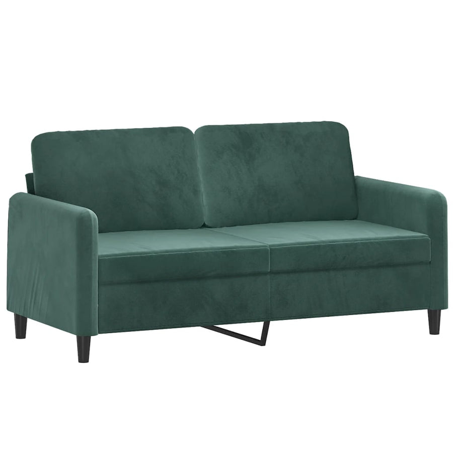 Tweezitsbank Met Sierkussens Fluweel 140 cm Donkergroen